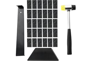 MAOPINER Laminate Flooring Installation Kit – Heavy Duty Non-Slip Mallet, Upgraded Pull Bar, Tapping Block & 30 Spacers for D
