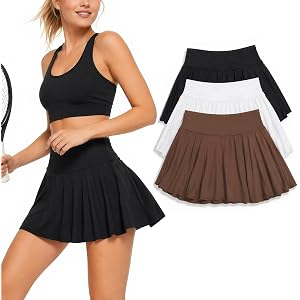 Pleated Tennis Skirt, 3 Pack Golf Skirts for Women with Pockets & Built-in Shorts,High Waisted Athletic Skort for Casual Wear