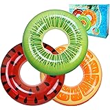 FindUWill Inflatable Pool Floats Swim Tubes Rings(3 Pack), Beach Swimming Party Toys for Kids Adults raft floaties…