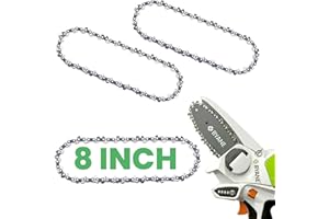 BYANE 8 Inch Mini Cutter Chainsaw Chain, 2024 New Version, 8 Inch 3/8" LP Pitch, 050" Gauge, 33 Drive Links Fits Portland, Greenworks, Kobalt, Remington and More (3 Chains)