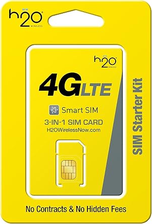 H2o Wireless Micro Sim Card With First Month Included 30 Plan H20 Micro Standard Size