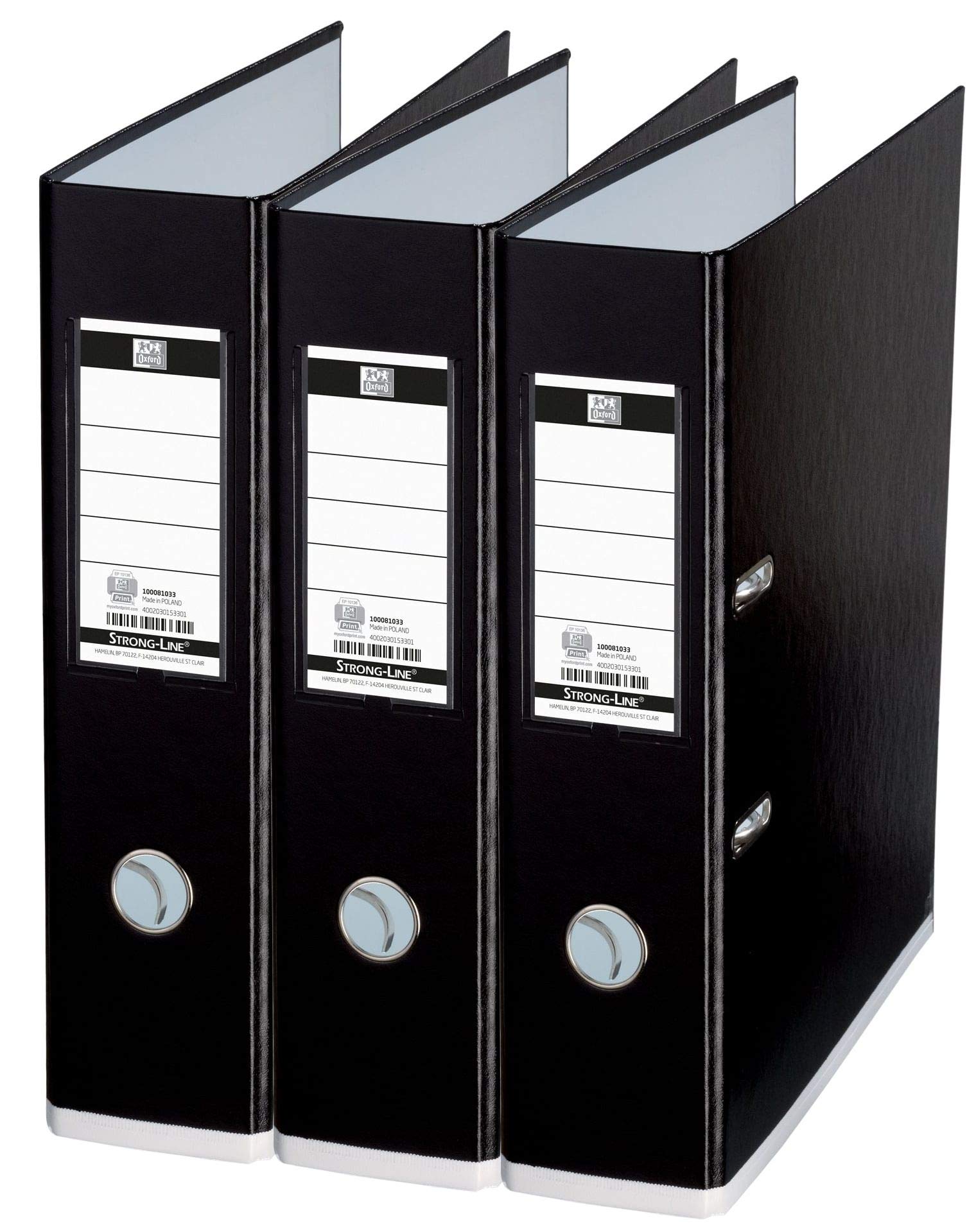 Oxford 3 x A4 MyColour 8cm Wide Black and White Folder