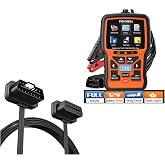 FFOXWELL NT301 Plus 2 IN1 OBD2 Scanner Battery Tester and 16pin OBD2 Extension Cable Scan Tool Battery Charging Cranking Test, Check Engine EVAP Check