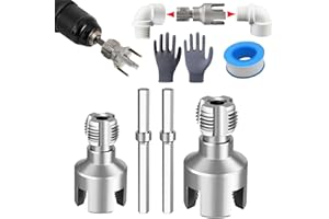 FIFATOPO Pipe Threading Tool Kit with Internal & External Threader, 1/2"+ 3/4" Pipe Sizes Rethreading Tool,Pipe Thread Cutting Tool, Electric Drill Compatible PVC Pipe Threader Kit, Pipe Sizes Rethreading Tool