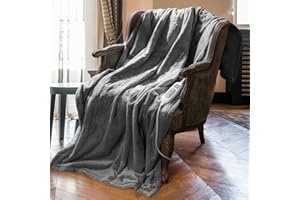Mlivrom Heated Throw Blanket with 1-9 hrs Timer Auto-Off & 8 Heating Levels，Flannel Electric Blanket Throw ETL Certification，Machine Washable Full Body Warming Blankets