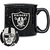 Rico Industries NFL Football Speckle 12oz Laser Engraved Campfire Ceramic Mug