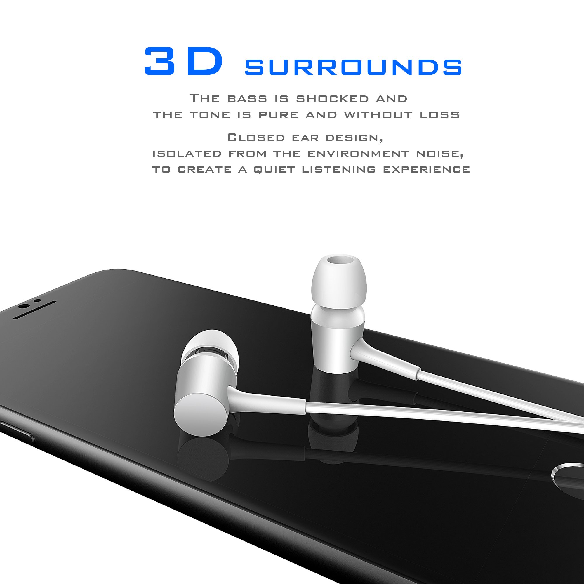 Bluetooth Headphones Sweatproof Sports Earphones Wireless Headset Magnetic attraction Earbuds for Running Workout Gym Noise Cancelling White