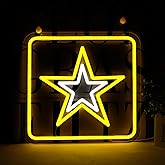 WittyRhE Military-themed Neon Signs Army Veteran Neon Lights Wall Decor for Man Cave Bedroom Bar Army Themed Gift Art for Christmas Party-13.31×13 IN-USB Powered-Acrylic