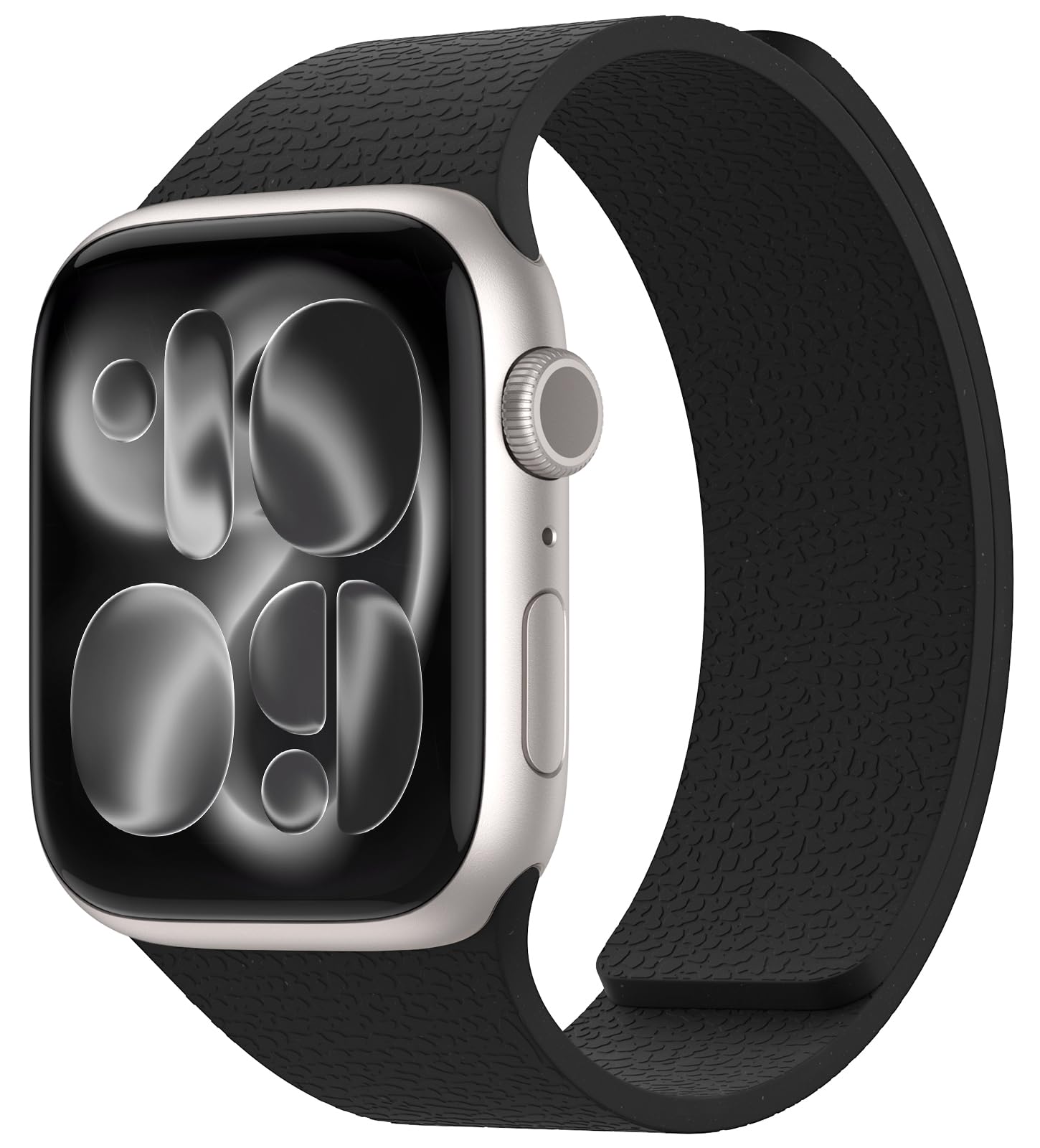 Magnetic Silicone Band Compatible with Apple Watch Band Ultra 3/2/1 & SE 3/2/1 & Series 11 10 9 8 7 6 5 4 3 49mm 46mm 45mm 44mm Strong Magnetic Clasp, Waterproof & Adjustable (Black)