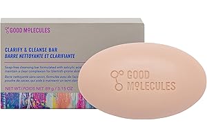 Good Molecules Clarify and Cleanse Bar - Soap Free Bar with Salicylic Acid, BHA for Skin Tone Balancing and Cleansing - Body and Facial Cleanser, Skin Care for Face