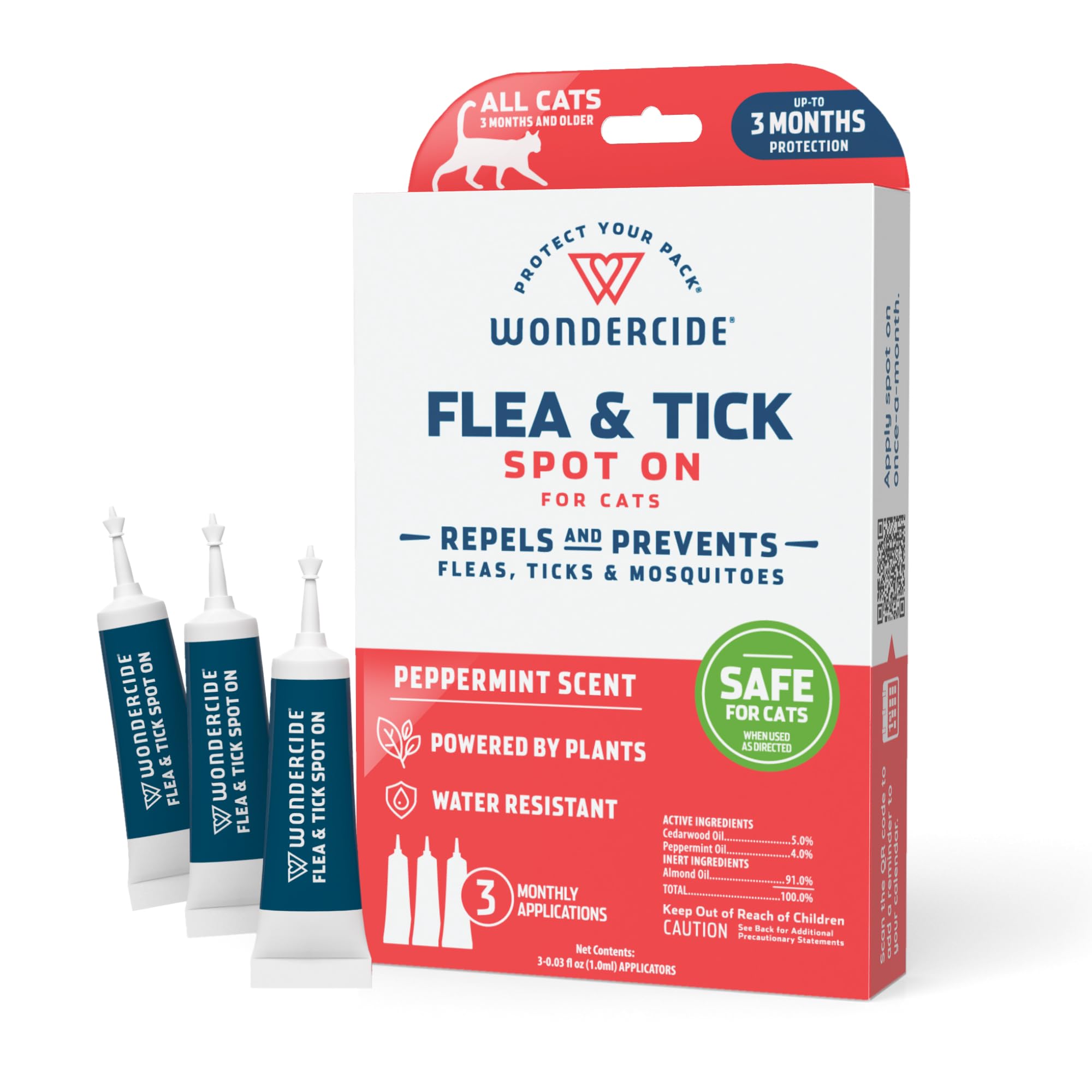 Image showcasing Wondercide - Flea and Tick Cat Spot On - Flea, Tick, and Mosquito ...