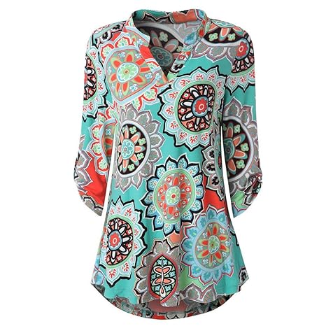 Auifor Frauen-beiläufige Katzendruck-Ärmel-Pullover-Oberteile Blusen-Sweatshirt