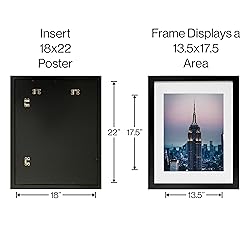Frame Amo 18x22 Black Picture Frame with 13.5x17.5