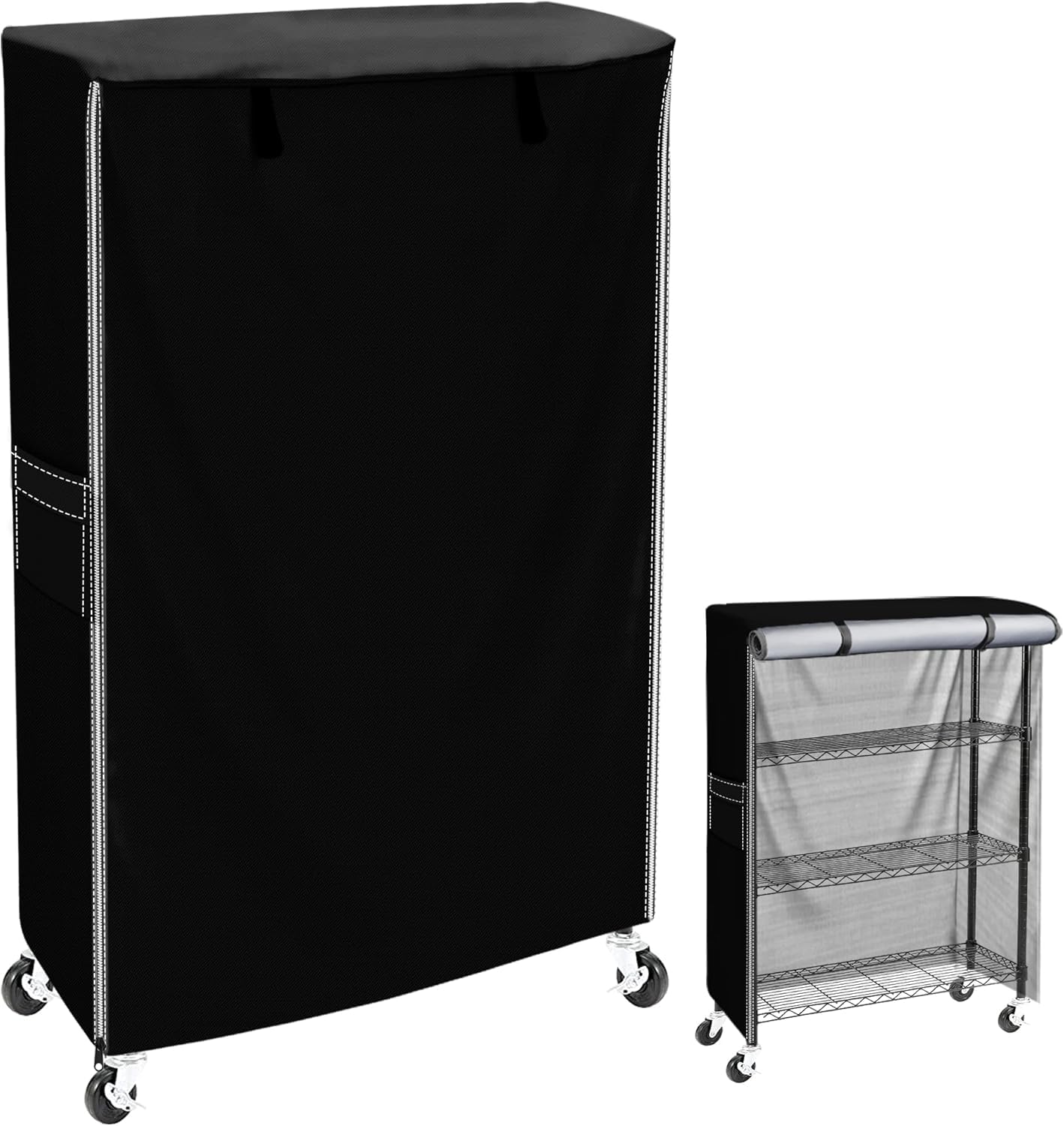 Photo 1 of MOLLYAIR Waterproof Shelving Cover for Wire Racks - Heavy Duty 600D Oxford Dustproof Outdoor Storage with Zipper, 36" W x 18" D x 54" H, Black