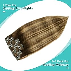 SURNEL Clip in Hair Extensions Chocolate Brown to