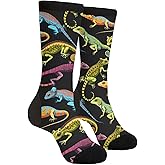 Yrassio Lizard Pet Novelty Crew Socks Casual Crazy Funny Dress Socks For Women Men Teens Gift