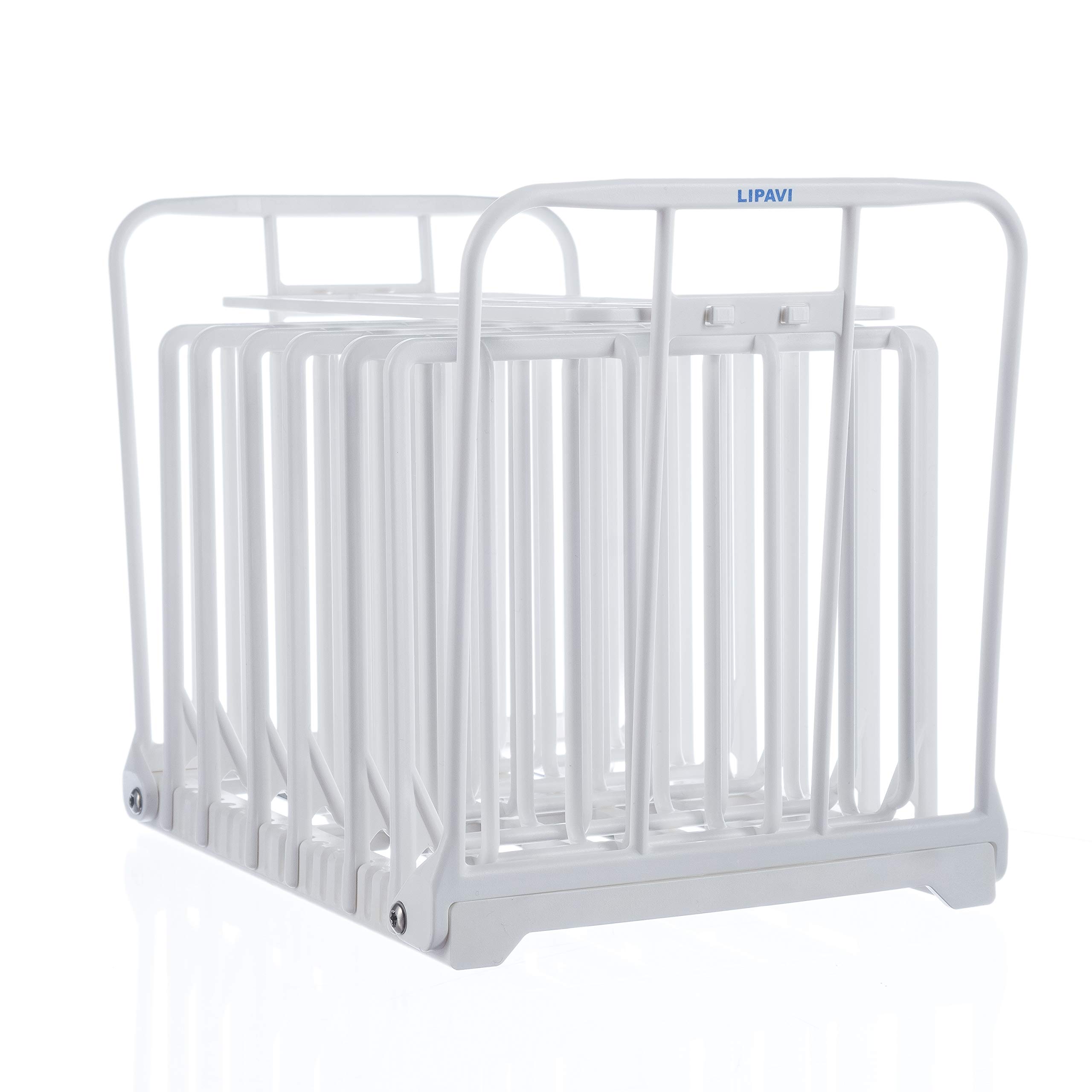 LIPAVI N20X Sous Vide Rack with Anti Float - Adjustable, Collapsible, Ensures Even Warming with Sous Vide Cooking - White Polycarbonate with 316L Stainless Steel Weights- Fits LIPAVI C20 Container