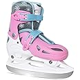 Nattork Ice Skates for Girls Kids Boys with Sturdy Plastic Shell, 4 Sizes Adjustable Skates, Outdoor Skating Essentials Perfect Choice Pink Blue Green