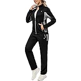 Little Donkey Andy Women's Tracksuit Set 2 Piece Sweatsuit Outfits Long Sleeve Zip Up Lounge Jogger Set with Zipper Pocket