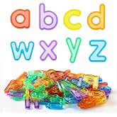78 Pcs Plastic Letters for Kids, 3 Sets of Lowercase Alphabet Letters | Translucent ABC Letters in 6 Colors, Translucent Toys for Light Table, Ideal Light Box Accessories for Toddlers