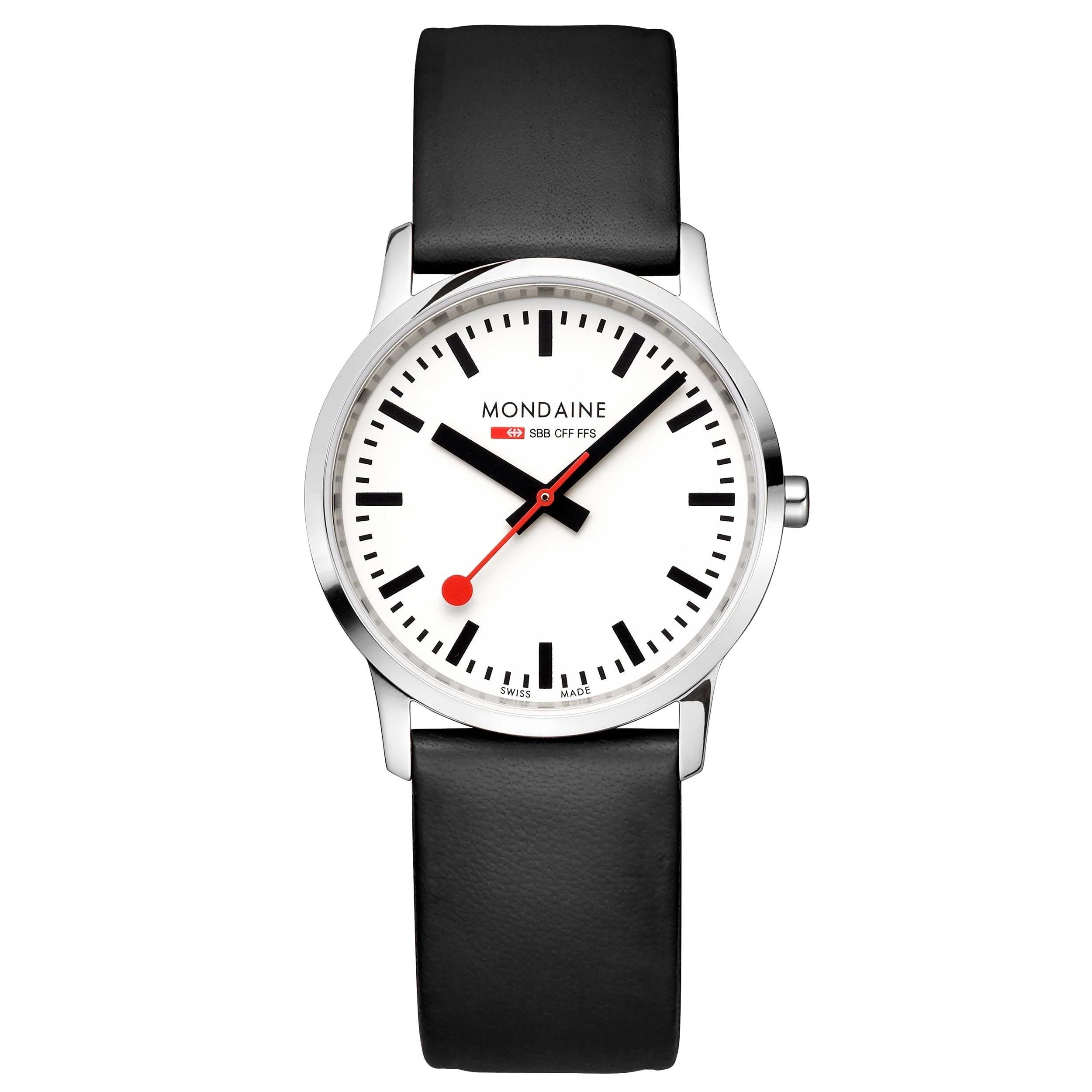 MONDAINE(モンディーン) Simply Elegant 36mm 腕時計 | St. Steel ポリッシュ, ブラウン, クラシック