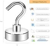 Neosmuk Magnetic Hooks 15kg Heavy Duty Pack of 6 White view 2