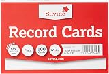 Silvine Record Cards 152x102 mm Plain Pack of 100 White 764