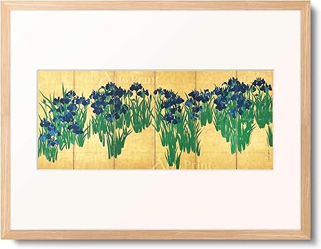 Amazon 尾形光琳 Ogata Korin 燕子花図屏風 額装アート作品 アートフレーム ポスター オンライン通販