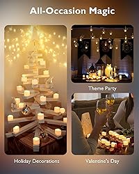 Homemory 12Pcs Flickering Flameless Candle Battery