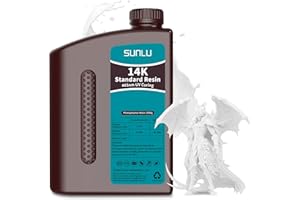 SUNLU 14K High Precision 3D Printer Resin 2KG, Standard 3D Printing Resin for Detail Printing Miniatures, Fast Curing 405nm UV Photopolymer Resin, Smooth Matte Surface, Better Liquidity, 2000G White