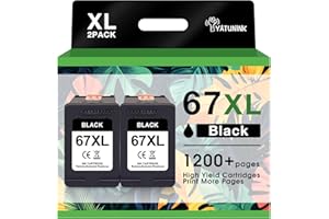 YATUNINK 67XL Black Ink Cartridge Compatible for HP Ink 67 67 Black Ink Cartridge Works with Envy 6458 6400 6055e 6455e 6000 