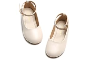 PHIRAMIN Toddler Flower Girl Dress Shoes - Little Girl Ballet Flats Sparkly Wedding Party