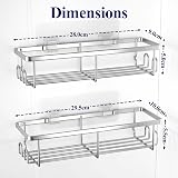 Kitsure 2 Pack Rustproof Shower Caddy Large Capacity Wall Mounted Shelves Silver view 2
