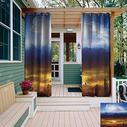Amazon Com Leinuoyi Landscape Outdoor Curtain Of Lights Sun