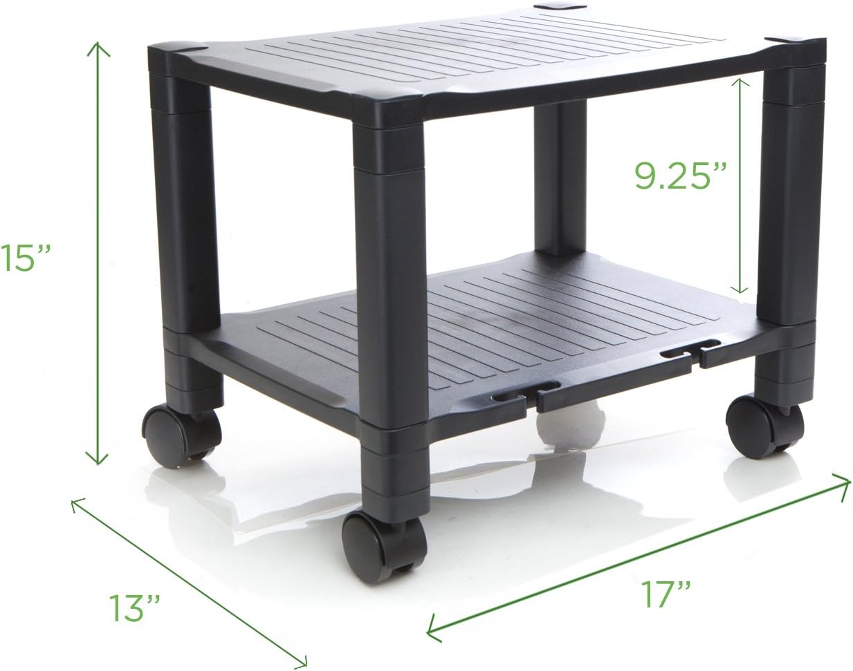 Mind Reader Classify Mobile Printer Cart with Cable Management, BlK, 2 Tiers, Black: Home & Kitchen