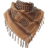 Aonal Military Shemagh Tactical Desert Scarf, 100% Cotton Keffiyeh Neck Head Scarf Wrap for Men Women