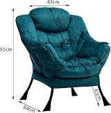 HollyHOME Armchair Comfy Chair Blue Green Steel Frame 500Lbs Living Room view 5