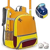 KAVIGOR 2026 Youth Baseball & Softball Bag | Ultra-Light Tball Backpack with Shoe Compartment & Helmet Holder | Skin-Soft Fabric