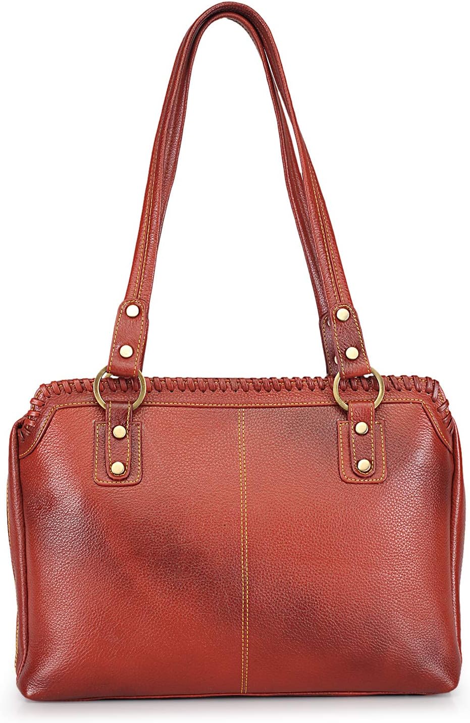 GENWAYNEleather bags for women ladies handbags for women with multiple compartments (LLSB129_Brown)
