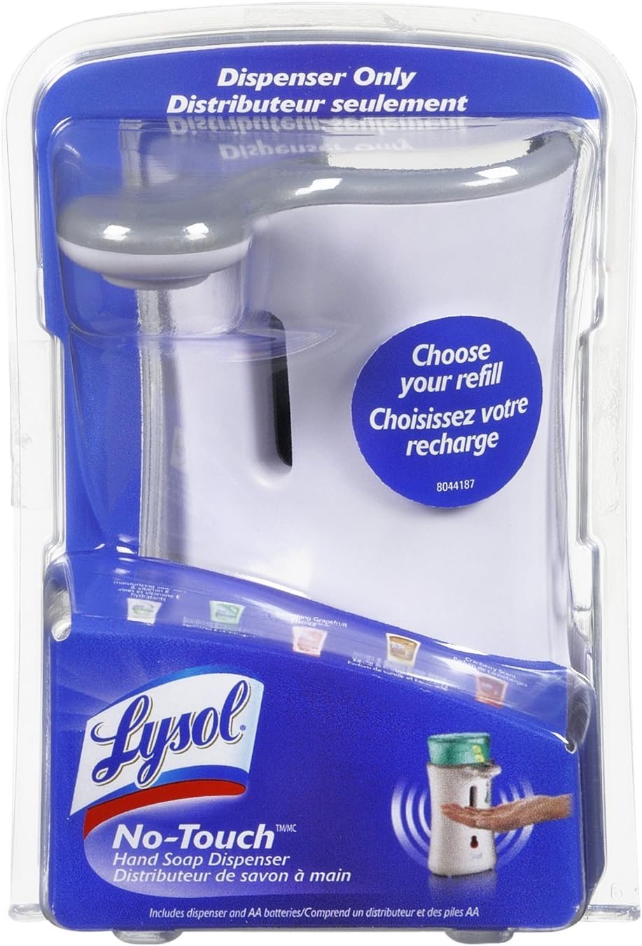 Lysol No-Touch Automatic Hand Soap Dispenser, 3 Count (Colors May Vary)