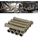 Titanium Spark Plug Wire Heat Shield &amp; Sleeve - 2500F High Temp Protection, 8-Pack