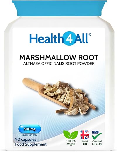 Health4All Marshmallow Root 500mg 90 Vegan Capsules UK Made