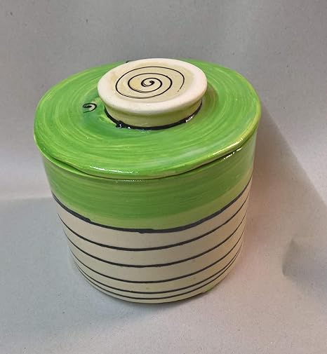 französische Wasserbutterdose für 250g Butter Keramik in grün