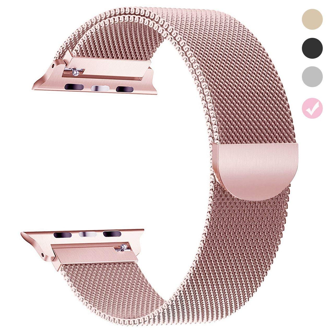 For Apple Watch Band 38mm, iWatch Bands 38mm Women, Rose Gold Apple Watch Milanese Loop Series 3 2 1