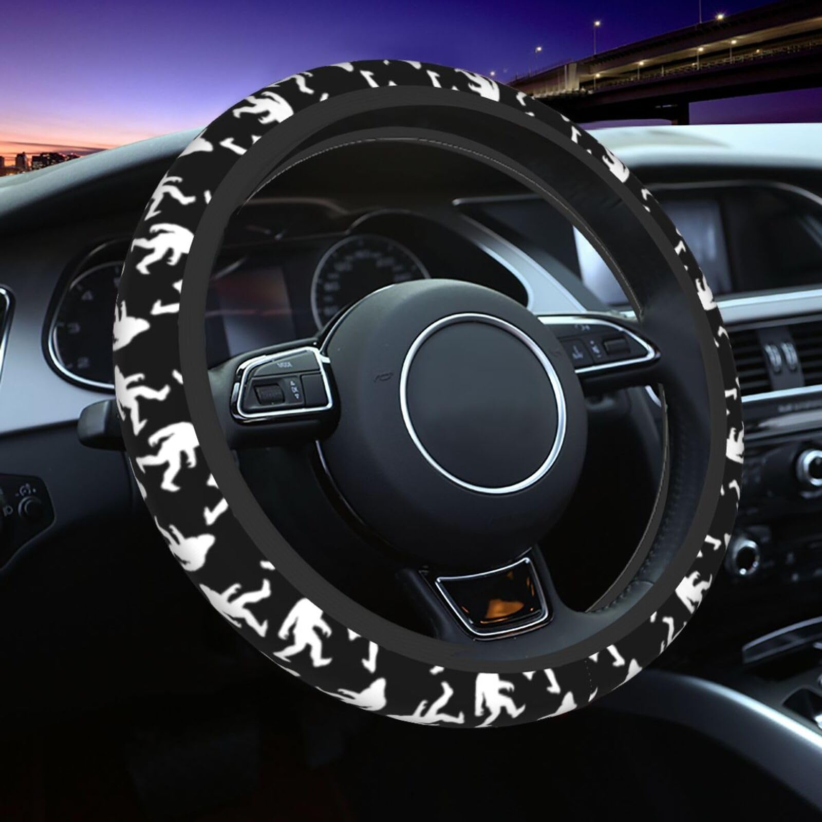 Photo 1 of Bigfoot Steering Wheel Cover Car Accessories Cute for Women Girls Girly Universal 15 Inch Neoprene Auto Interior Decor Anti Slip Car Truck Protector