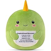 TOYSYM Dinosaur Stuffed Animal, Emotional Inspirational Support Dinosaur Plush, Stuffed Dino Plushies Stuffy Dino Plush Plushie Pillow Decor Gifts for Boys Girls Women Men Kids