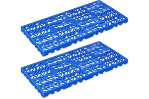 TMINEL Blue Plastic Pallets for Basement Storage Bulk Pallets with Grid for Sale Lightweight Plastic Pallet Waterproof Storage Pad for Outside Pet Cushion(BU-2pcs-23.6 * 11.8 * 1.18in)