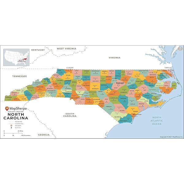 North Carolina County Map: Editable Printable State County, 54% OFF