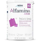 Alfamino Junior Pediatric Formula, Amino Acid Based, Unflavored, 14.1 oz | Hypoallergenic For Children with Multiple Food Allergies, 1-13 Years, 14.1 oz (Pack of 1)