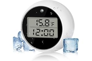 Pircaath Ice Bath Thermometer with Timer, Digital Cold Plunge Thermometer Floating, IP67 Waterproof Water Thermometer for Ice Bath, 2 in 1 Multifunction Ice Bath Thermometer Floating Pool Thermometer